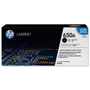 Hewlett Packard [HP] No. 650A Laser Toner Cartridge Page Life 13500pp Black Ref CE270A