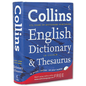 Collins Dictionary and Thesaurus with Internet-linked supplement Hardback Ref 9780007807826