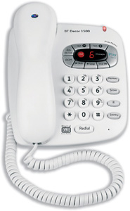 BT Decor 1500 Telephone with Secure Remote Access plus Call-screening and 10 Speed Dials Ref 026968