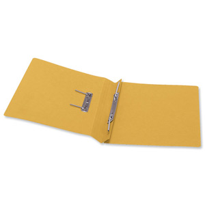 5 Star Transfer Spring File 315gsm 38mm Foolscap Yellow [Pack 50]