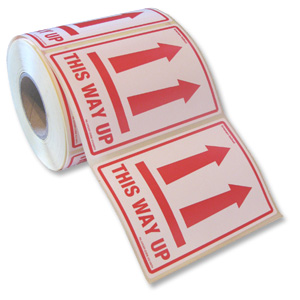 Adpac Parcel Labels This Way Up 108x79mm on Roll Diameter 210mm Ref SG108TH [500 Labels]