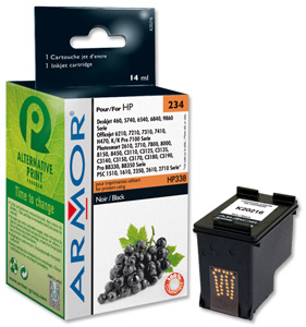 Armor Compatible Inkjet Cartridge Black [HP C8765EE No. 338 Equivalent] Ref K20216