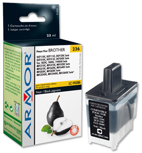 Armor Compatible Fax Inkjet Cartridge Page Life 400pp Black [Brother LC900BK Equivalent] Ref K12262