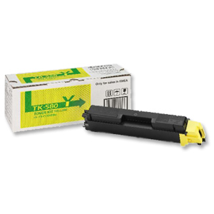 Kyocera TK-580Y Laser Toner Cartridge Page Life 2800pp Yellow Ref 1T02KTANL0 Ident: 821W