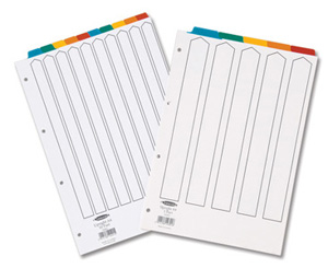 Concord Index Multicolour-tabbed Mylar-Reinforced Upright Europunched 5-Part A4 White Ref CS103
