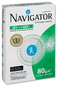 Navigator Universal Paper Multifunctional Ream-Wrapped 80gsm A4 White Ref NUN0800033 [5 x 500 Sheets]
