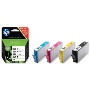 Hewlett Packard [HP] No. 364 Inkjet Cartridge Black/Cyan/Magenta/Yellow Ref SD534EE [Pack 4]