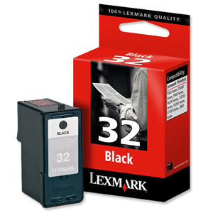 Lexmark No. 32 Inkjet Cartridge Page Life 200pp Black Ref 18CX032E