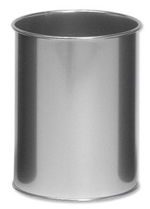 Durable Bin Round Metal Capacity 15 Litres Silver Ref 3301/23