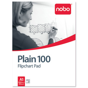 Nobo 100 Flipchart Pad 100 Sheets A1 Plain Ref 34633681 [Pack 2]
