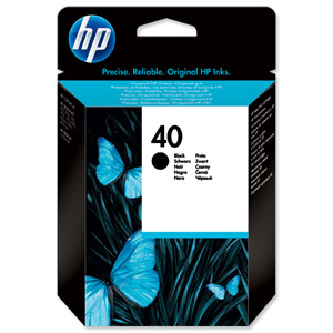 Hewlett Packard [HP] No. 40 Inkjet Cartridge Page Life 1100pp 42ml Black Ref 51640AE