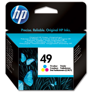 Hewlett Packard [HP] No. 49 Inkjet Cartridge Page Life 350pp 22.8ml Colour Ref 51649AE