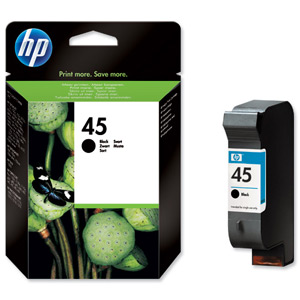 Hewlett Packard [HP] No. 45 Inkjet Cartridge Page Life 930pp 42ml Black Ref 51645AE-ABB