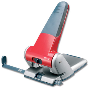 Leitz 5180 Punch 2-Hole Heavy-duty Long-handled Capacity 65x 80gsm Red and Grey Ref 5180-01-25