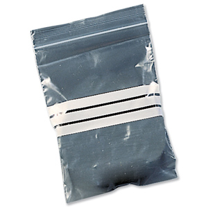 Polythene Bags Resealable Grip Seal Write On 75x82mm [Pack 1000]