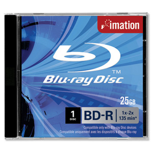 Imation Blu-ray BD-R Recordable Disk Write-once Speed 1-2X 25GB Ref 26162