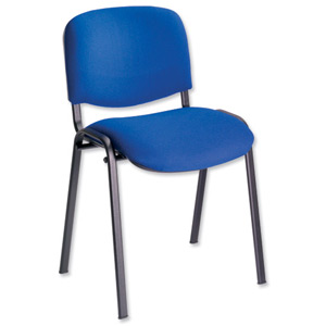 Trexus Stacking Chair Upholstered with Shaped Seat W480xD420xH500mm Blue