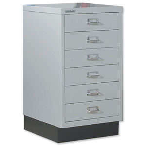 Bisley Multidrawer Cabinet Non-locking 6-Drawer each H83mm W349xD460xH670mm Goose Grey Ref BA3/6