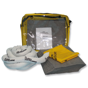 Fosse Maintenance Spill Kit Shoulder Sack Pads Socks Gloves Goggles Bag for 50 Litre Spill Ref M-50-VK