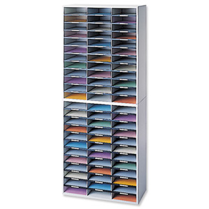 Fellowes Literature Sorter Melamine-laminated Shell 72 Compartments W737xD302xH1776mm Ref 25121