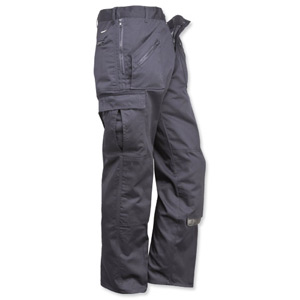 Portwest Action Trousers Polycotton Reinforced Multiple-pockets Tall 32in Black Ref S887TALLBlack32