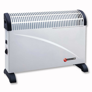 Connect-IT Convector Heater Electric 2 Heat Settings 2kW White and Black Ref ES139
