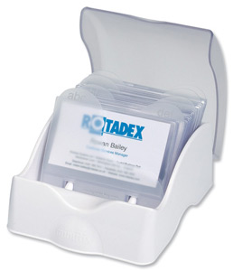 Rotadex Business Card File Miniflix Closed includes 50 Sleeves and A-Z Index Ice Clear Ref CBC-50CLR