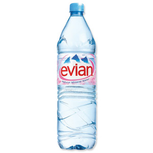 Evian Natural Mineral Water Bottle Plastic 1.5 Litre Ref 01110 [Pack 12]