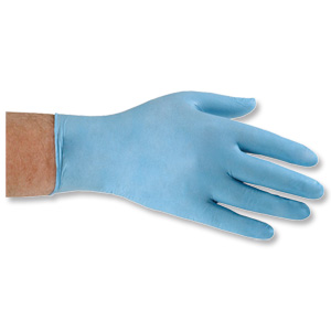 Polyco Nitrile Food Preparation Gloves Powder-free Large Size 8.5 Blue Ref GL8953 [Pack 100]