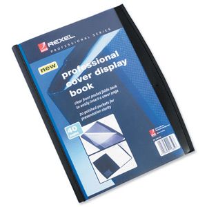 Rexel Display Book Professional 20 Pockets Front Cover Pocket and Card Pocket A4 Ref 2101130