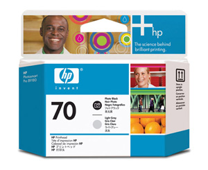 Hewlett Packard [HP] No. 70 Inkjet Printhead Photo Black and Light Grey Ref C9407A