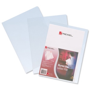 Rexel Nyrex 80 Letter File Folder Cut Flush Embossed 80/LF/A4 A4 Clear Ref 12280 [Pack 25]