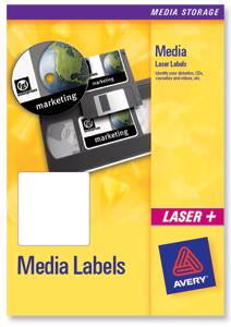 Avery Media Labels Inkjet 3.5 inch Disk 10 per Sheet 70x52mm Ref J8666-25 [250 Labels]