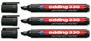 Edding 330 Permanent Marker Chisel Tip 1-5mm Black Ref 330-001 [Pack 10]