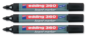 Edding 360 Drywipe Marker Bullet Tip 1.5-3mm Black Ref 360-001 [Pack 10]