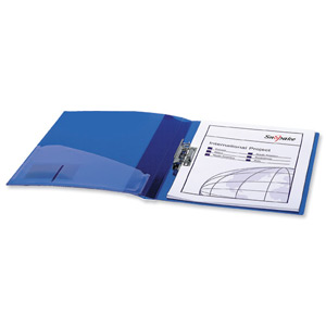Snopake Electra Clamp Binder Polypropylene for 100 Sheets 80gsm A4 Blue Ref 12774 [Pack 10]