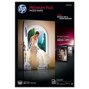 Hewlett Packard [HP] Premium Plus Photo Paper Glossy 300gsm A3 Ref CR675A [20 Sheets]