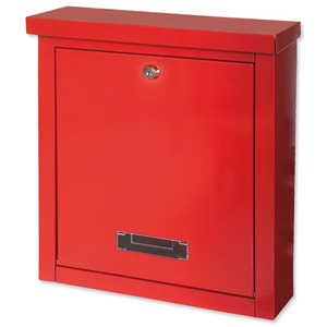 Rottner Brighton Mail Box Opening Suitable for A4 Documents W400xD155xH310mm Red Ref T04504