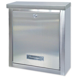 Rottner Brighton Mail Box Opening Suitable for A4 Documents W400xD155xH310mm Stainless Steel Ref T05068