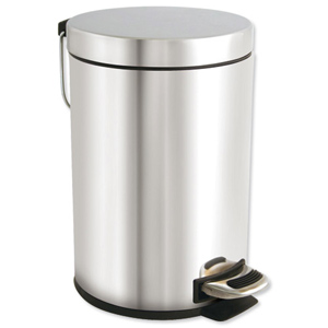 Pedal Bin with Removable Inner Bucket 3 Litres Stainless Steel