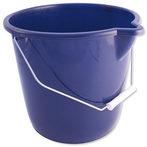 Plastic Bucket with Pouring Lip 10 Litre Capacity Blue
