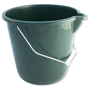 Plastic Bucket with Pouring Lip 10 Litre Capacity Green