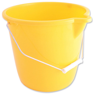 Plastic Bucket with Pouring Lip 10 Litre Capacity Yellow