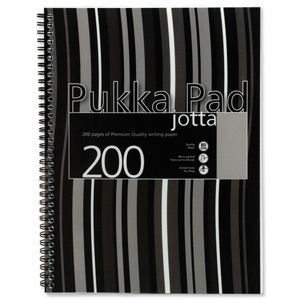 Pukka Pad Jotta Notebook Wirebound Perforated 80gsm 4-Hole 200pp A4 Black Stripes Ref JP018-5 [Pack 3]