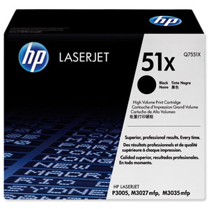 Hewlett Packard [HP] No. 51X Laser Toner Cartridge Page Life 13000pp Black Ref Q7551X