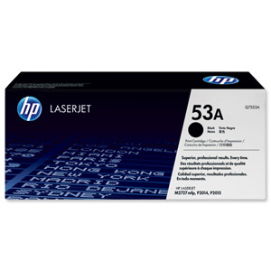 Hewlett Packard [HP] No. 53A Laser Toner Cartridge Page Life 3000pp Black Ref Q7553A Ident: 815D