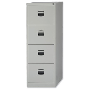 Trexus Filing Cabinet Steel Lockable 4-Drawer W470xD622xH1321mm Grey