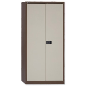 Trexus Storage Cupboard Steel 2-Door W914xD400xH1806mm Brown and Cream