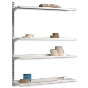 Trexus Top Shelf Extension Bay for Metal Shelves 4 Shelves Wall-mounted W1000xD270xH1524mm
