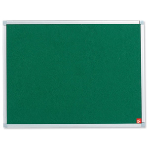 5 Star Noticeboard with Fixings and Aluminium Trim W900xH600mm Green